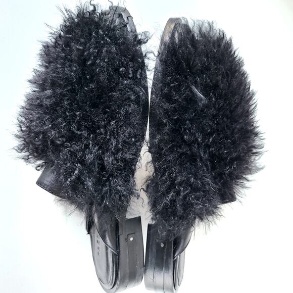 Freda Salvador NEW Dorinda Shearling Fur Calf Leather Mules Flats Women Size 6.5 - Picture 4 of 12